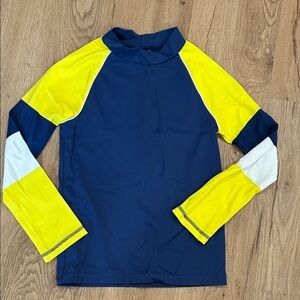 Boden Kids Rash Guard - Navy and Yellow
